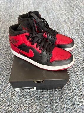 Nike Black and Red High-Top Sneakers